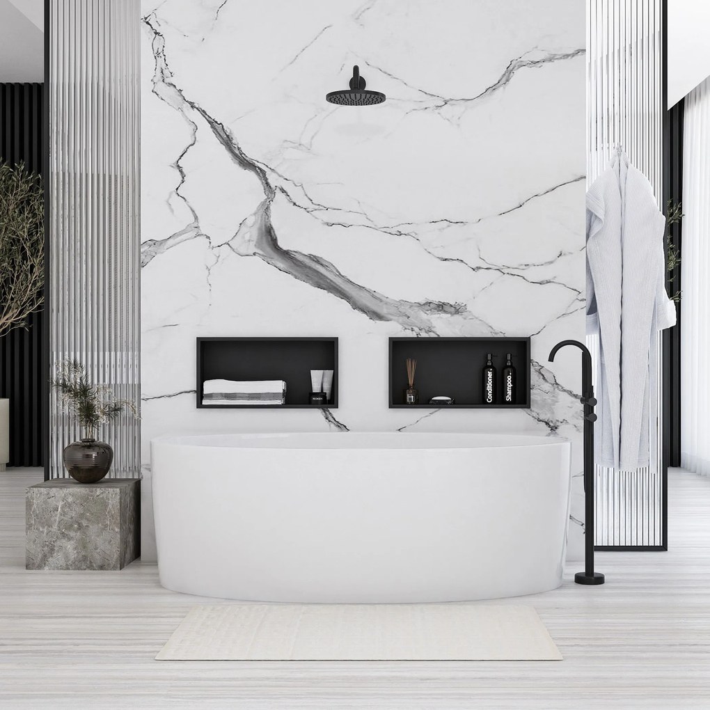 Вграден рафт за баня  30x45 matte black