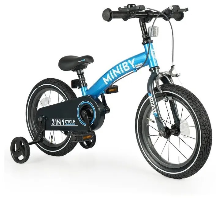 QPlay - Детски велосипед 14" MINIBY 3в1 син