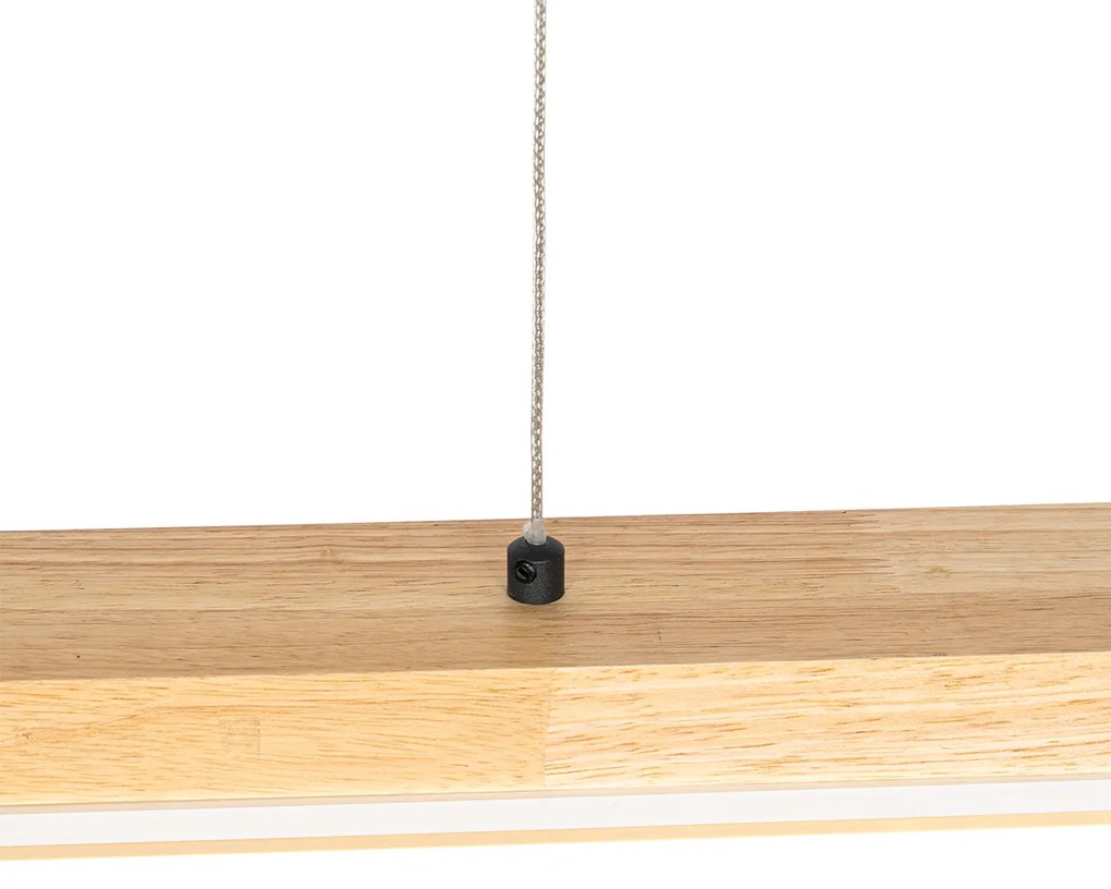 Висяща лампа от рустикално дърво с LED с допирен димер - Platina