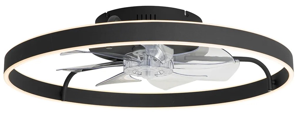 Вентилатор за таван черен 70 см с LED димируем с дистанционно управление - Maddy