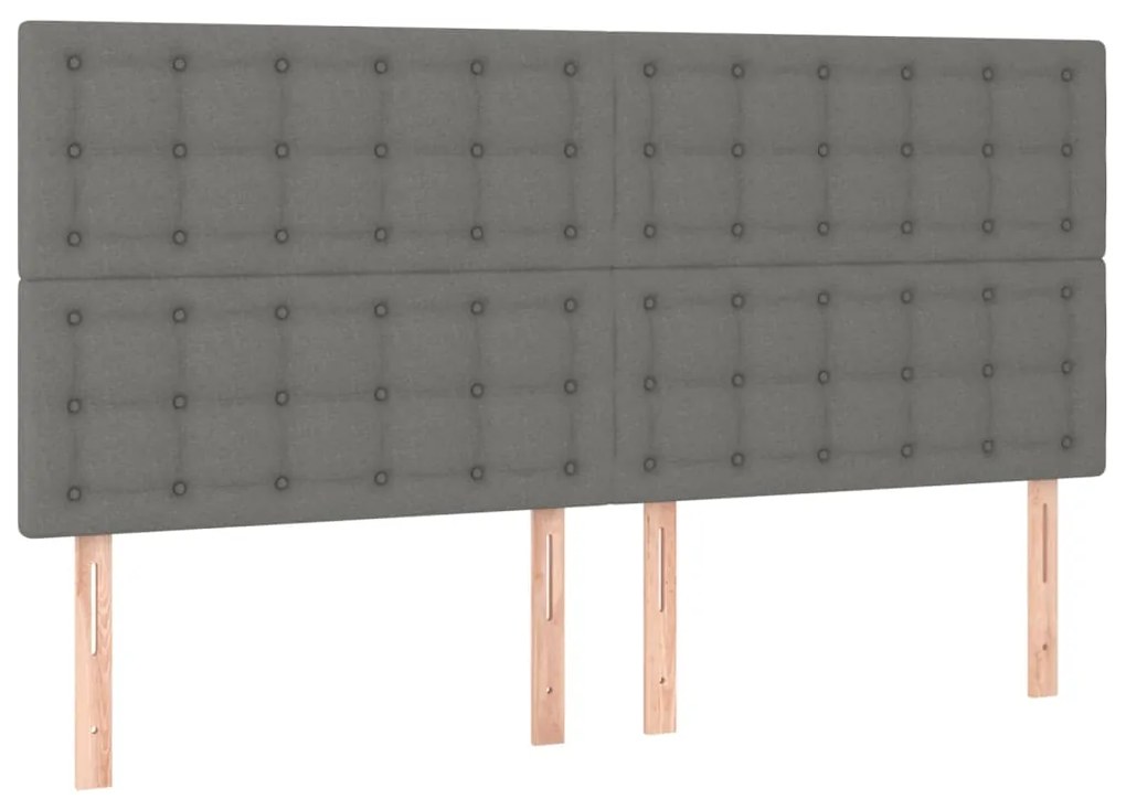 3116781 vidaXL Табла за легло, тъмносива, 180x5x118/128 см, плат