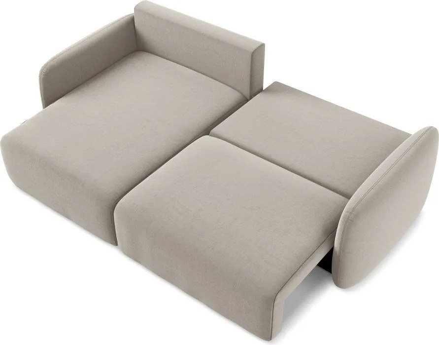 Кафяво-сив кадифен сгъваем/с място за съхранение ъглов диван (ляв ъгъл) Kalena – Makamii