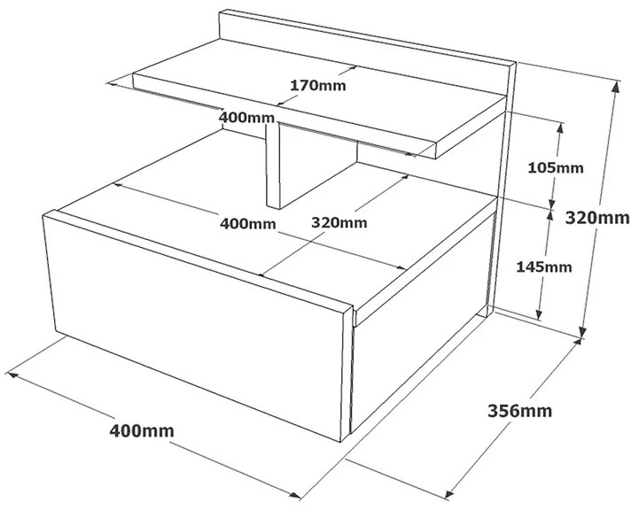 Нощно шкафче 176-000119 антично сив цвят