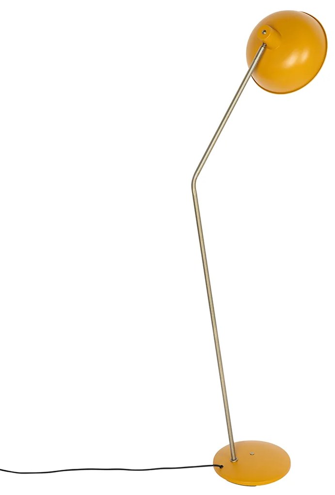 Ретро подова лампа жълта с бронз - Milou