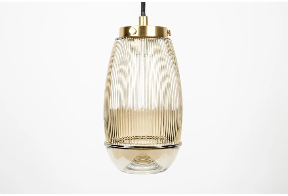 Висяща лампа в златист цвят със стъклен абажур ø 12 cm Robin - White Label