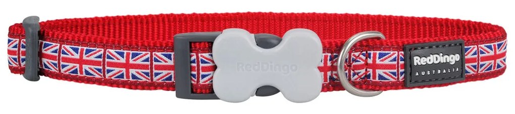 Кучешки Нашийник Red Dingo Union Jack 20-32 cm Червен