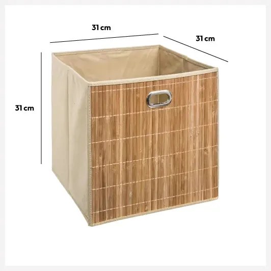 Кош за съхранение 5five, Бамбук, 31x31 cm - Натурален