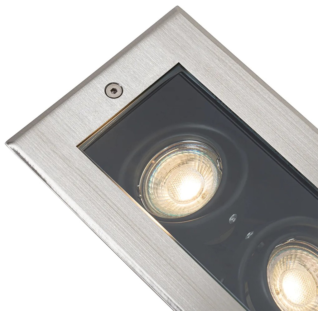 Интелигентно наземно осветление стомана 2 светлини регулируемо IP65 вкл. Zigbee GU10 - Oneon