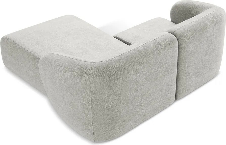 Светлосив шенилов ъглов диван (десен ъгъл) Lani – Makamii