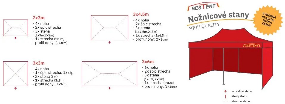 Шатра тип хармоника 2x3 бяла HQ