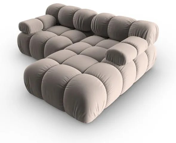 Светлокафяв кадифен модулен ъглов диван (десен ъгъл) Bellis – Micadoni