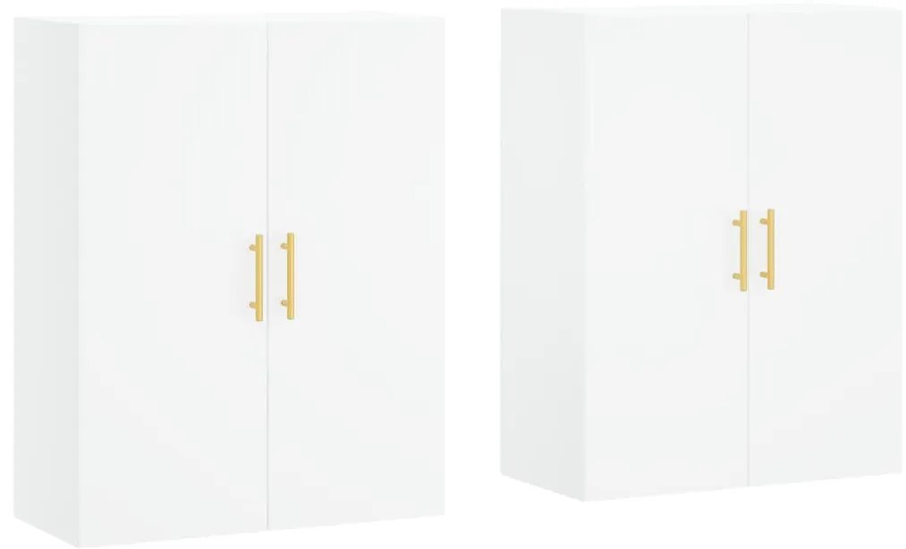 3195611 vidaXL Стенни шкафове, 2 бр, бели, 69,5x34x90 см