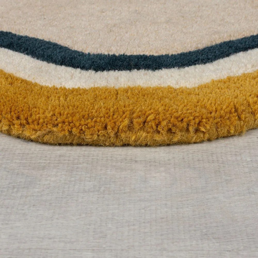 Кремав ръчно изработен вълнен килим 200x290 cm Leo Scallop – Flair Rugs
