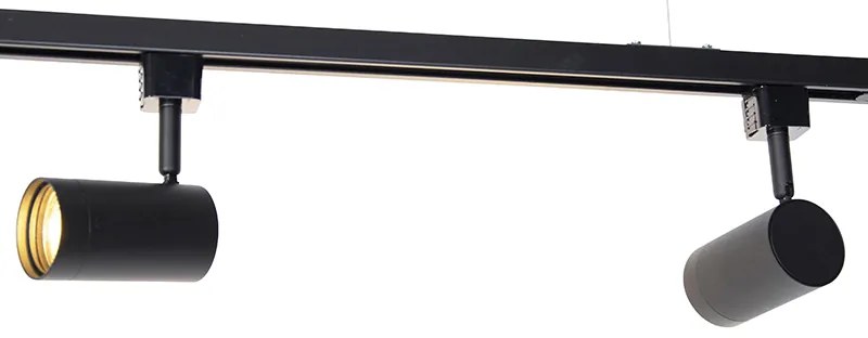 Модерна 1-фазна окачена релсова система с 5 прожектори черна - Jeana