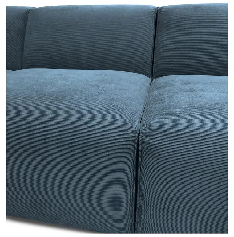 Син ъглов диван от рипсено кадифе (ляв ъгъл) Sting – Scandic