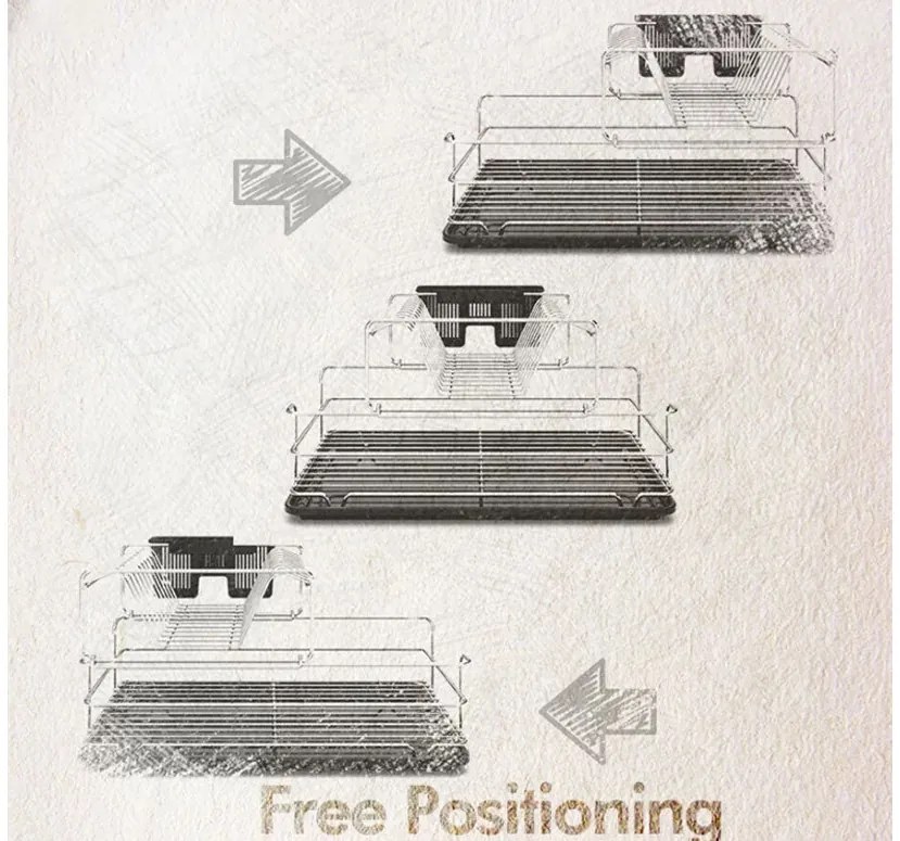 СУШИЛНИК ЗА СЪДОВЕ TEKNO TEL KB-015G , 2нива , златисто