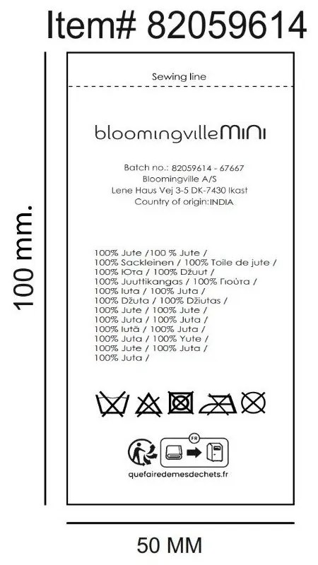 Ютен кръгъл килим в естествен цвят ø 130 cm Dinne – Bloomingville Mini