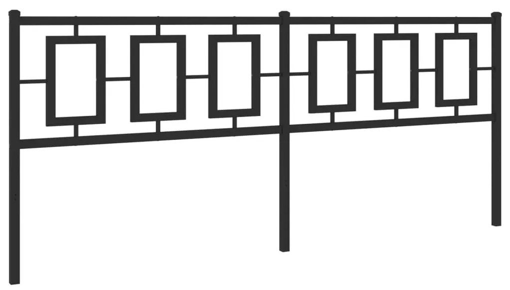 374279 vidaXL Метална табла за глава, черна, 200 см