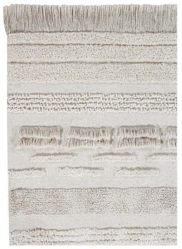 Светлосив и кремав ръчно изработен памучен килим подходящ за пране 140x200 cm Air Natural – Lorena Canals