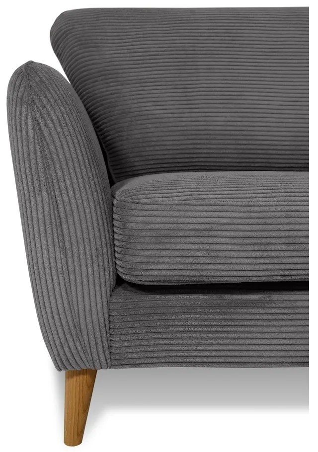 Тъмносив диван от рипсено кадифе 170 cm Paris – Scandic