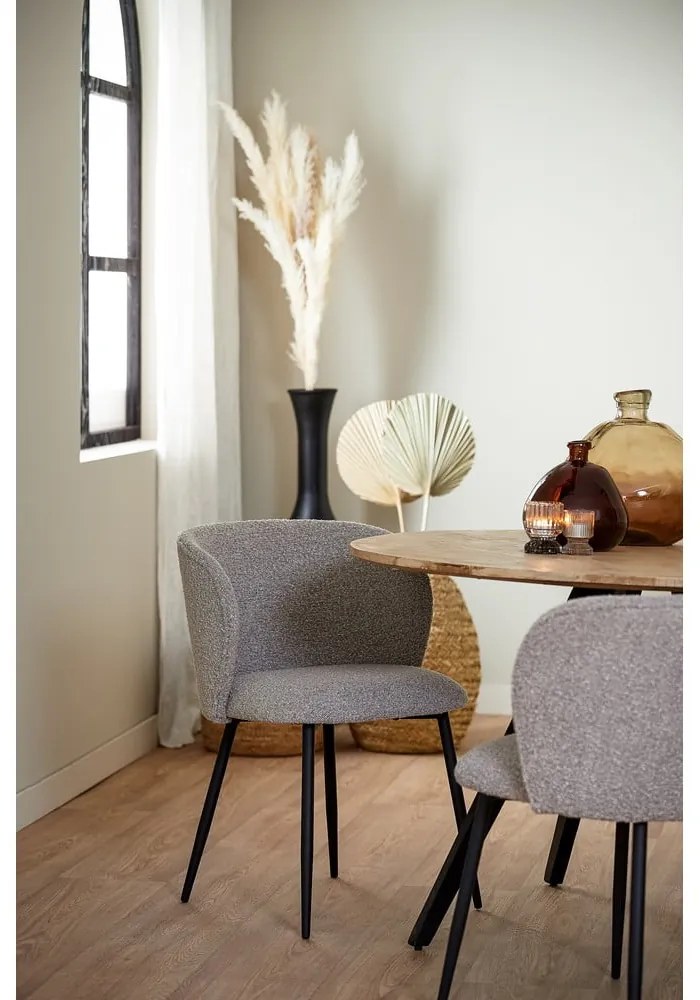 Сив тапициран трапезен стол Elyna – Light & Living