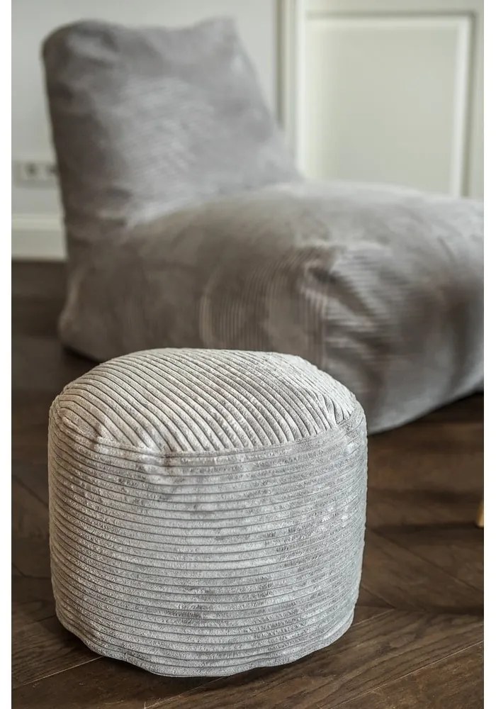 Черен пуф от рипсено кадифе Mini – SLOWDOWN