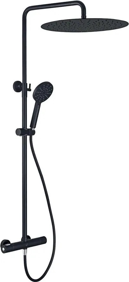 Комплект за душ с термостатен смесител DRAGOR, матово черен