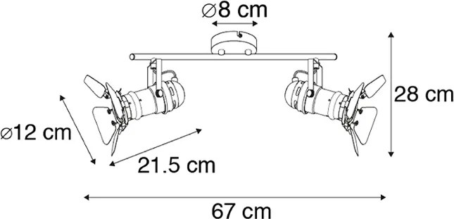 Интелигентен прожектор черен вкл. WiFi GU10 2-лампи с клапи - Movie