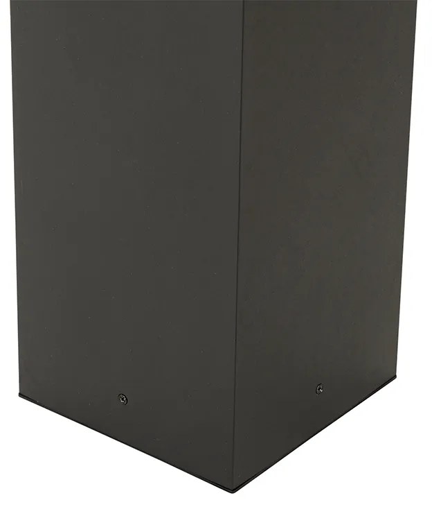 Стойка за външна лампа черна с релефно стъкло 80 см IP44 - Charlois