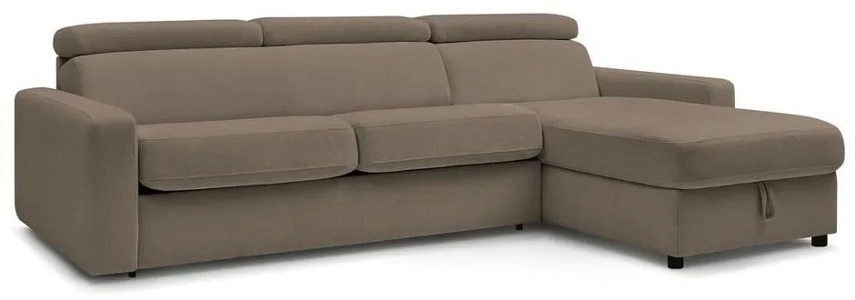 Кафяв разтегателен ъглов диван (променлив) Monaco – Bobochic Paris