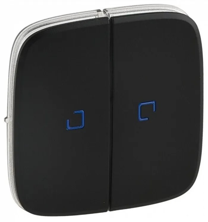 Legrand Лицев панел за сериен ключ/бутон с индикация цвят Черен Valena Allure  - 0755228