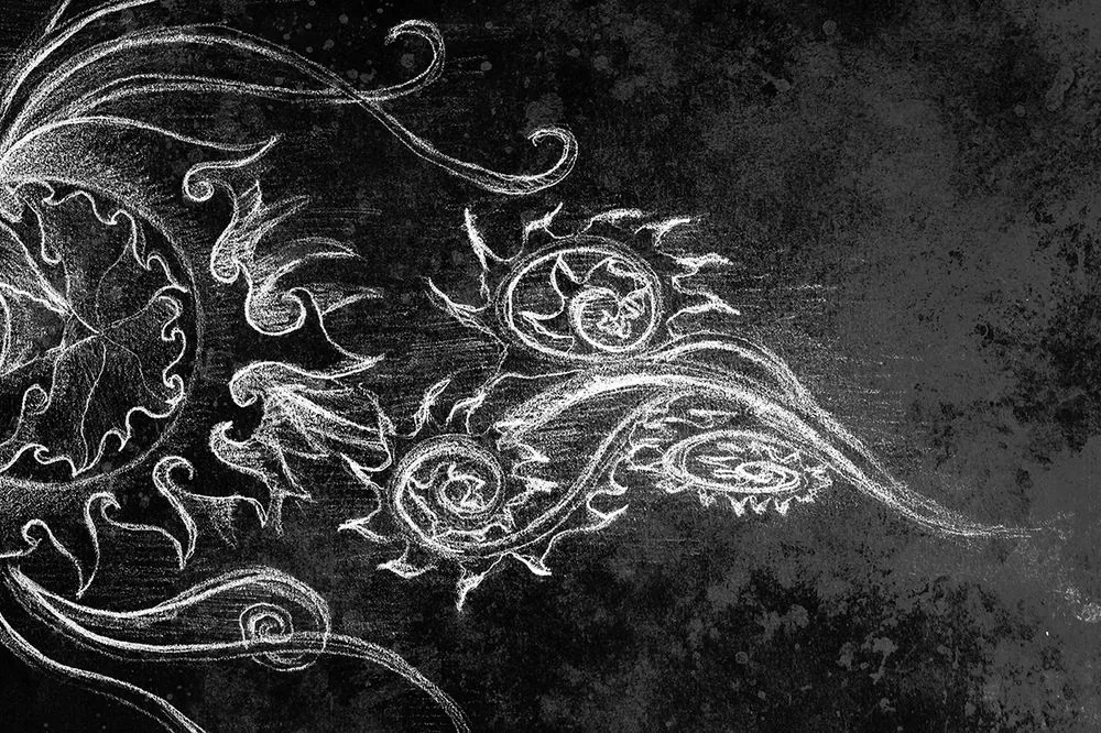 Самозалепващ тапет – Черно-бяла необикновена рисунка