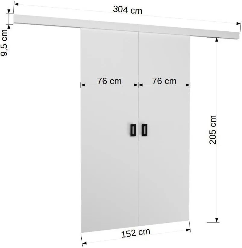 Плъзгаща се врата Yonko-Leuko-152 x 205 cm
