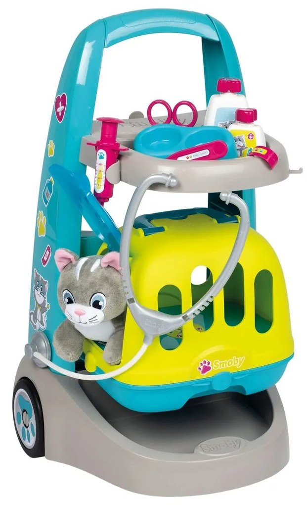 Играчка, Медицинска Чанта с Аксесоари Smoby VETERINARY TROLLEY