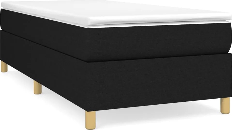 3120923 vidaXL Рамка за легло с пружини, Черно, 90x190 см, плат