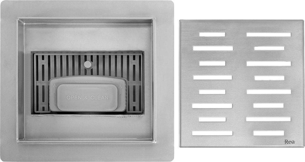 Линеен отводнител REA LINE 150x150 Nickel Brush