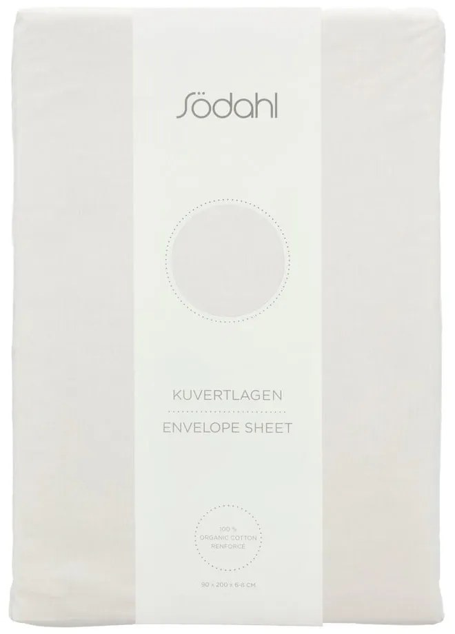 Бял еластичен памучен чаршаф 90x200 cm Calm – Södahl