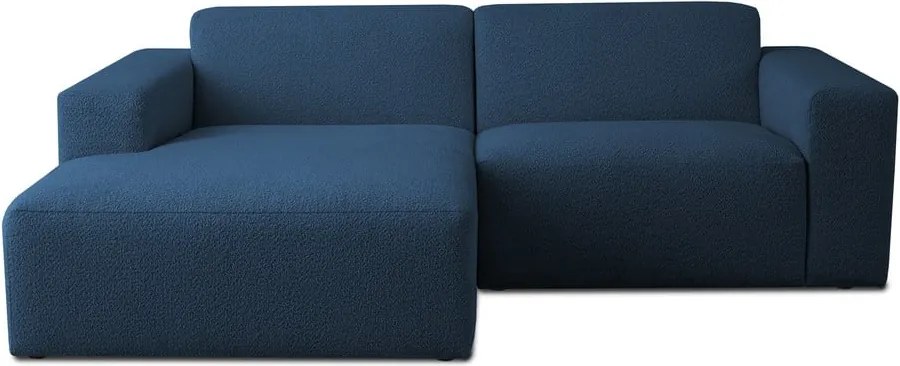 Тъмносин ъглов диван от букле (ляв ъгъл) Roxy – Scandic