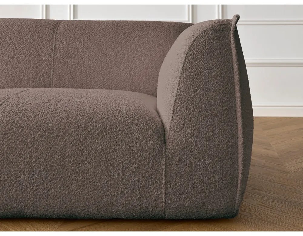 Кафяв диван от прежда с примки от букле 242 cm Giorgia – Bobochic Paris