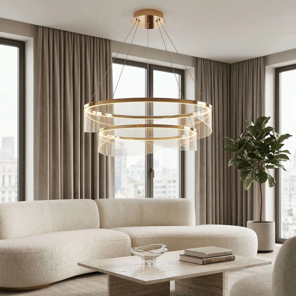 ВИСЯЩА ТАВАННА ЛАМПА G146-2CP GOLD