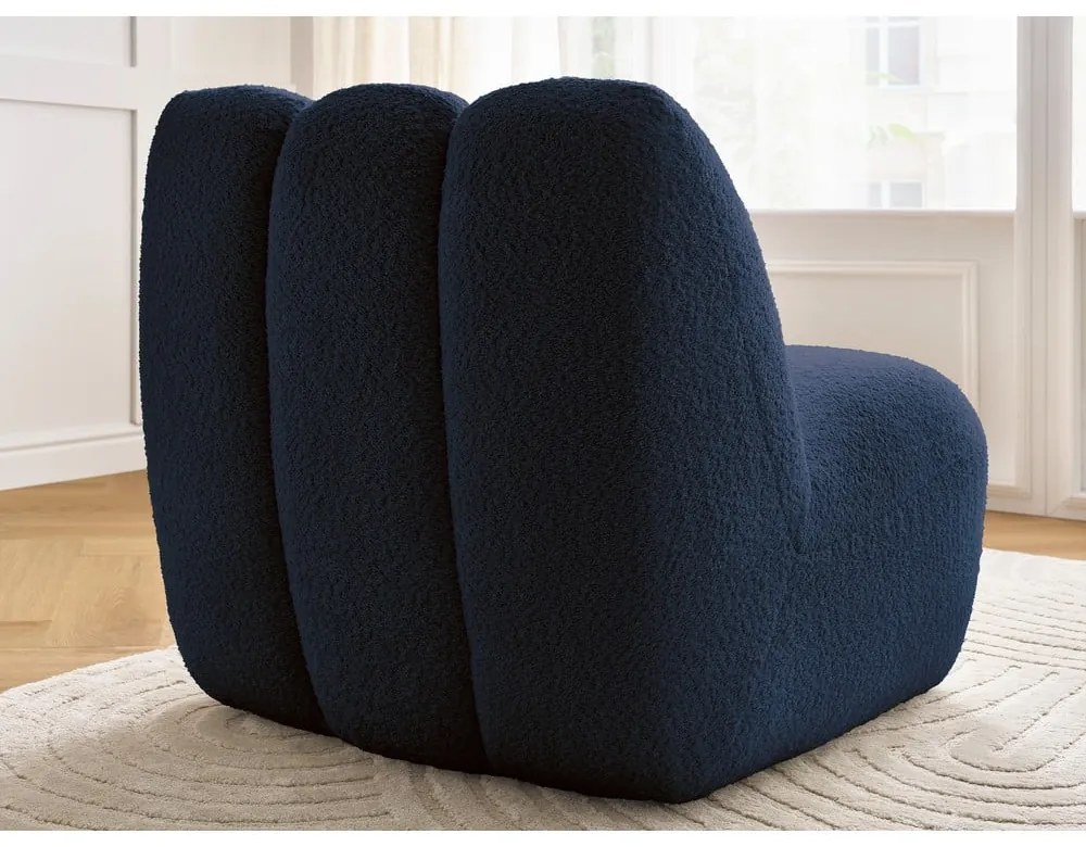 Тъмносиньо кресло от прежда с примки от букле Janissaire – Bobochic Paris