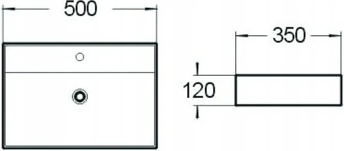 Mexen Blanca мивка над плот 50 x 35 см, бяла - 21105000