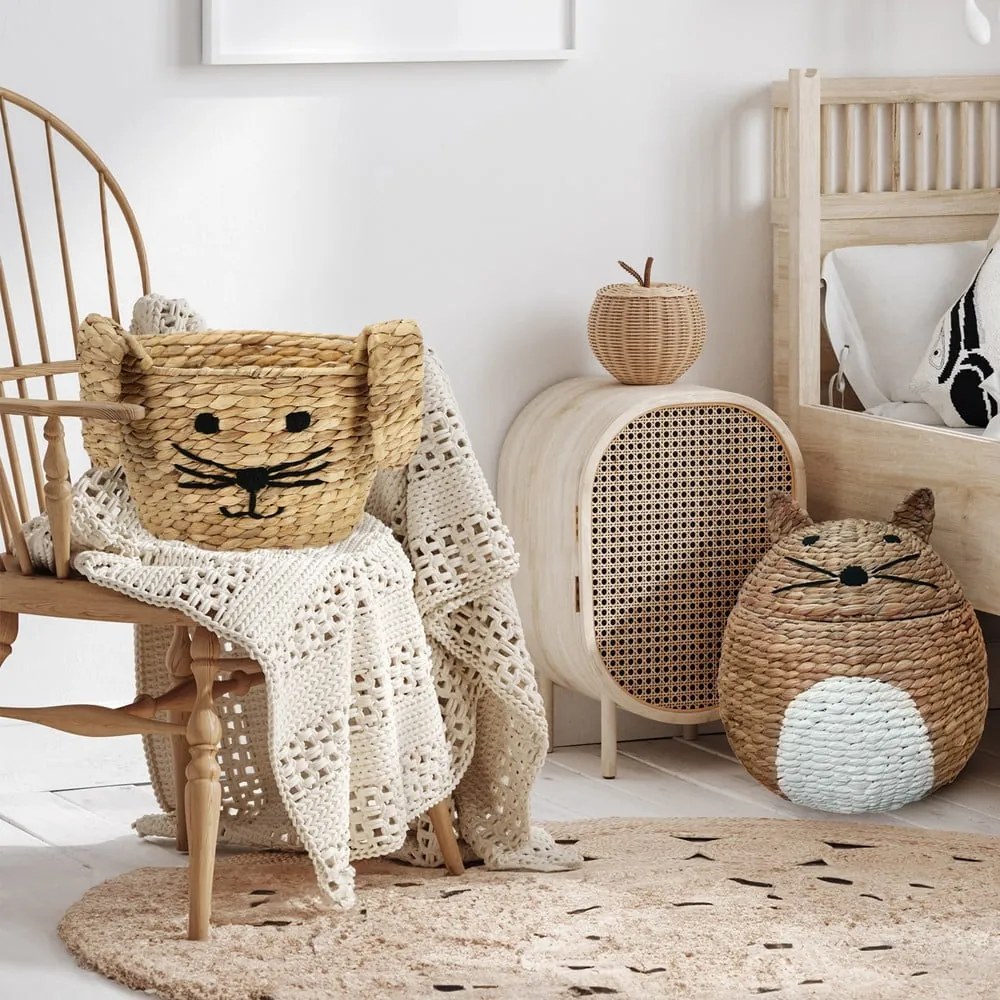 Детска кошница за играчки от воден зюмбюл естествена ø 35x26 cm Rabbit – Compactor