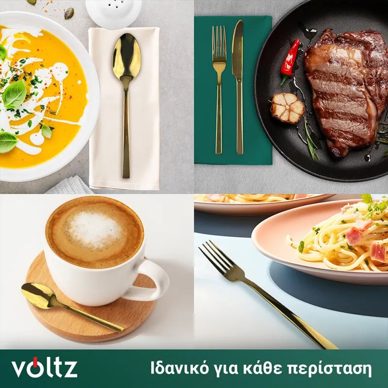 Комплект прибори Voltz V51512AG24, 24 части, Златист