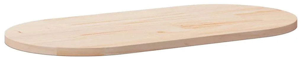824365 vidaXL Плот за маса, 110x55x2,5 см, бор масив, овален