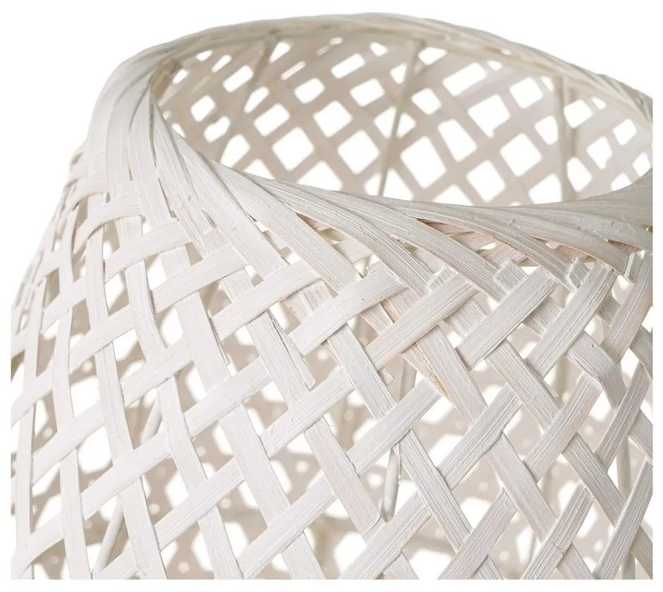 Бяла бамбукова настолна лампа с бамбуков абажур (височина 36 см) - Casa Selección