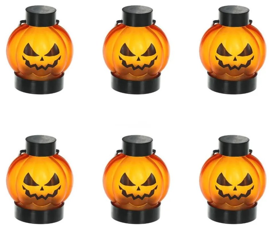 Retlux - К-кт 6x LED Декорация HALLOWEEN LED/1xCR2032/топло бял тикви