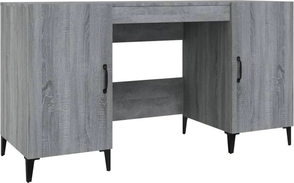 817553 vidaXL Бюро, сив сонома, 140x50x75 см, инженерно дърво
