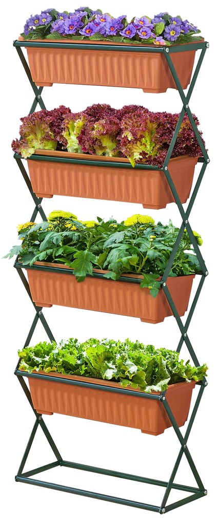 Vertical bed Veenendaal  51x21x125cm w 4 planter boxes