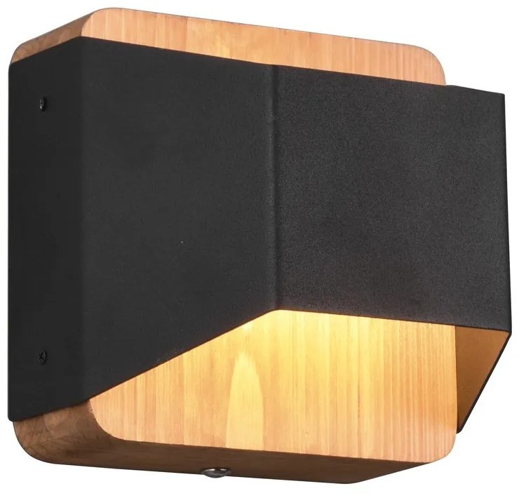 Матово черно LED затъмняваща се стенна лампа Arino – Trio